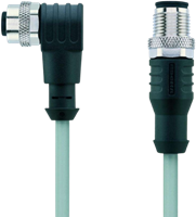 AL-WWAKS12-2-AL-WASS12/P01 | M12/M12 cable, 12p, female 90°/male 0°, 2 m, PVC, shielded