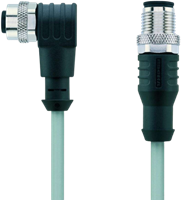 AL-WWAKS4.5-5-AL-WASS4.5/P00 | M12/M12 cable, 5p, female 90°/male 0°, 5 m, PVC