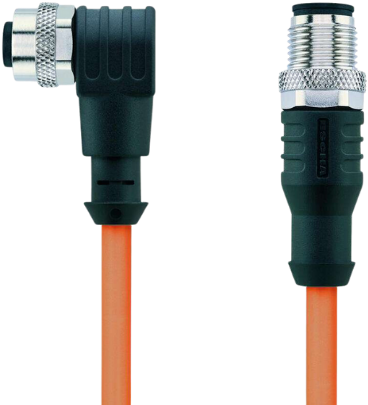 AL-WWAK5-1-AL-WAS5/S7400 | M12/M12 cable, 5p, female 90°/male 0°, 1 m, PUR