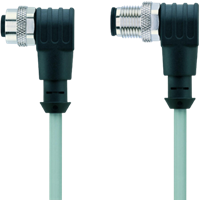 AL-WWAK4.5-5-AL-WWAS4.5/P00 | M12/M12 cable, 5p, female 90°/male 90°, 5 m, PVC