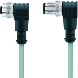 AL-WWAKS4.5-5-AL-WWASS4.5/P01 | M12/M12 cable, 5p, female 90°/male 90°, 5 m, PVC