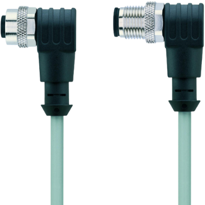 AL-WWAKS4-5-AL-WWASS4/P01 | M12/M12 cable, 4p, female 90°/male 90°, 5 m, PVC, shielded