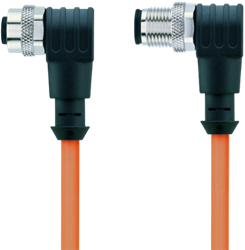 AL-WWAK3-1-AL-WWAS3/S7400 | M12/M12 cable, 3p, female 90°/male 90°, 1 m, PUR