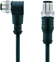 AL-WWAK5-5-AL-WAS5/S370 | M12/M12 cable, 5p, female 90°/male 0°, 5 m, PUR