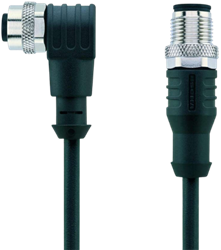 AL-WWAK5-5-AL-WAS5/S370 | M12/M12 cable, 5p, female 90°/male 0°, 5 m, PUR
