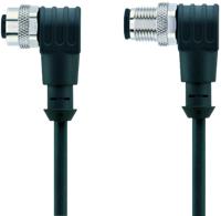 AL-WWAK5-5-AL-WWAS5/S370 | M12/M12 cable, 5p, female 90°/male 90°, 5 m, PUR
