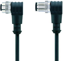 AL-WWAK4.5-2-AL-WWAS4.5/S370 | M12/M12 cable, 5p, female 90°/male 90°, 2 m, PUR