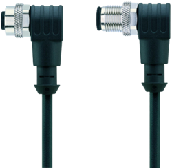 AL-WWAK5-2-AL-WWAS5/S370 | M12/M12 cable, 5p, female 90°/male 90°, 2 m, PUR
