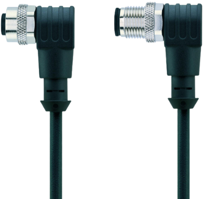 AL-WWAK5-1-AL-WWAS5/S370 | M12/M12 cable, 5p, female 90°/male 90°, 1 m, PUR