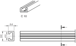 Aluminium profile C 10 | Aluminium profile for EKS 014 with clamping foot