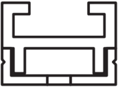 Aluminum profile C 25M upper + lower set | Aluminium profile 2 metre