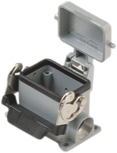 CAP 06 LS29 | Bulkhead Mounting Housing, High, Size 44.27, Alu, 1 lever, 1xPG29 side, metal cover