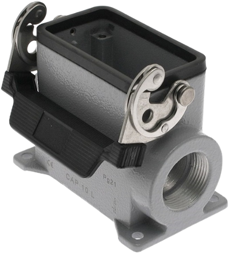 CAP 10 L | Bulkhead Mounting Housing, High, Size 57.27, Alu, 1 lever, 1xPG21 side
