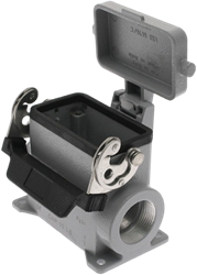 CAP 10 LS | Bulkhead Mounting Housing, High, Size 57.27, Alu, 1 lever, 1xPG21 side, metal cover