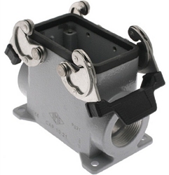 CAP 10.21 | Bulkhead Mounting Housing, High, Size 57.27, Alu, 2 levers, 1xPG21 side