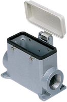 CAP 16 CP229 | Bulkhead Mounting Housing, High, Size 77.27, Alu, 4 pegs, 2xPG29 side, Cover Plastic