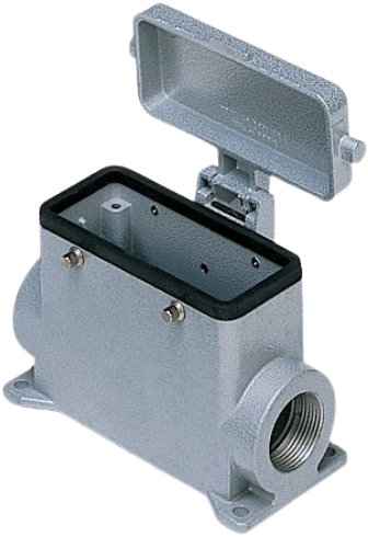 CAP 16 CS29 | Bulkhead Mounting Housing, High, Size 77.27, Alu, 4 pegs, 1xPG29 side, metal cover