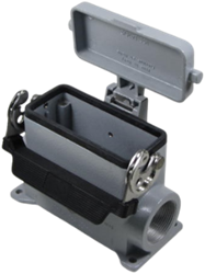 CAP 24 LS | Bulkhead Mounting Housing, High, Size 104.27, Alu, 1 lever, 1xPG21 side, metal cover