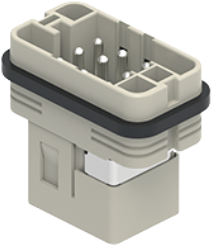 CQYM 08E | Male Insert, Gr.32.13, 8P+PE, AXYR® Push-In, 16A, 500V