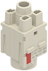 CX 01B 30F | Female modular insert, Mixo series, crimp connection, 1 pole, 2 modules, 300 A 1000 V 8 kV 3