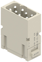 CX 08 CYM | Male Insert, MIXO, 1 module, 8P, Silver, AXYR® Push-In, 16A, 400V