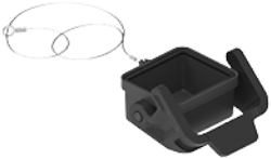 CXP 02 CLG | Cover, MIXO TWO, Plastic, 1 lever, with gasket, for MIXO Inserts, loop, black