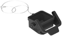 CXP 02 CLG | Cover, MIXO TWO, Plastic, 1 lever, with gasket, for MIXO Inserts, loop, black