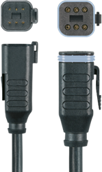 MA-ET06-6S-2-MA-ET04-6P/S370  Deutsch-ET, 6p, female 0°/male 0°, 2 m, PUR