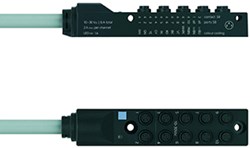 10I/OS8-3P1C-10/P01 | M8 junction system, snap, 10I/O, 3p, PVC cable 10 m