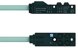 4I/OS8-3P1C-5/P01 | M8 junction system, 4I/O, 3p, PVC cable 5 m, snap