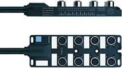 8I/OM12-5P3C-2/S370 | M12 junction system, 8I/O, 5p, PUR cable 2 m