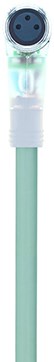 AL-SWKP4P2-10/S370GY | M8 connector, 4p, female 90°, 10 m, PUR, LED