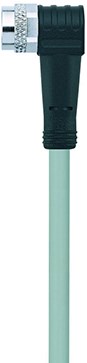 AL-SWKP4-10/S370GY | M8 connector, 4p, female 90°, 10 m, PUR