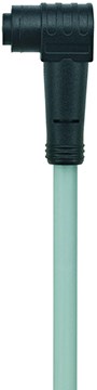 AL-WKP3-5/S370GY | M8 connector, 3p, female 90°, 5 m, PUR, snap