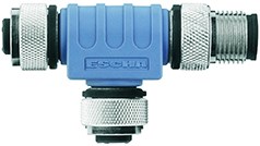 FKM5-FKM5-FSM5 | M12-M12/M12 T-splitter, 5p, female-female/male