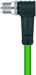 IE-WWASSX8.066-10/S3500 | M12 connector, 8p, male 90°, 10 m, PUR, Cat 7