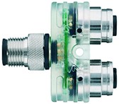 FSM4-2FKM3P3/S89 | M12-M12/M12 Y-splitter, 4p, male-female/female LED