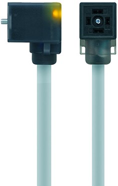 VCI22-24.4-1-AL-WAS5.002/P01 | M12/valve, 3p, male 0°/female 90° type CI, 24VAC/DC, 1 m