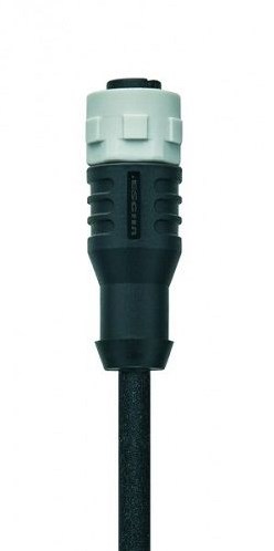 AL-WAKK4-2-WASK4/S370 | M12/M12 connector, 4p, female 0°/male 0°, 2 m, PUR, grey nut