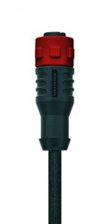AL-WAKK4-5/S370/S525 | M12 connector, 4p, female 0°, 5 m, PUR, red nut