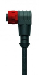 AL-WWAKK4-10/S370/S525 | M12 connector, 4p, female 90°, 10 m, PUR, red nut