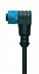 AL-WWAKK4-5/S370/S535 | M12 connector, 4p, female 90°, 5 m, PUR, blue nut