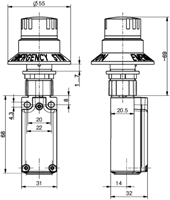 ex es 97 qrbuv-011 positieschakelaar ex se004690 afmetingen