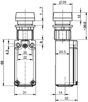 ex es 97 rt-11 positieschakelaar ex se004691 afmetingen
