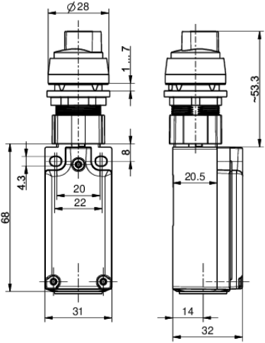 ex es 97 rwa-11 positieschakelaar ex se004692 afmetingen