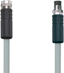 AL-SKPS8-5-AL-SSPS8/P00 | M8/M8 cable, 8p, female 0°/male 0°, 5m, PVC, shielded