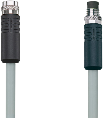 AL-SKPS8-1-AL-SSPS8/P00 | M8/M8 cable, 8p, female 0°/male 0°, 1m,  PVC, shielded