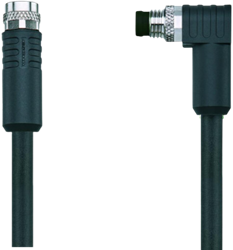 AL-SKPS8-5-AL-SWSPS8/S370 | M8/M8 cable, 8p, female 0°/male 90°, 5m, PUR, shielded