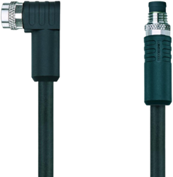 AL-SWKPS8-2-AL-SSPS8/S370 | M8/M8 cable, 8p, female 90°/male 0°, 2m, PUR, shielded