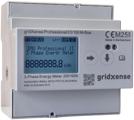 gridXense Professional II 3/100 M-Bus | 3-phase kWh meter 3/100 A, direct measurement
